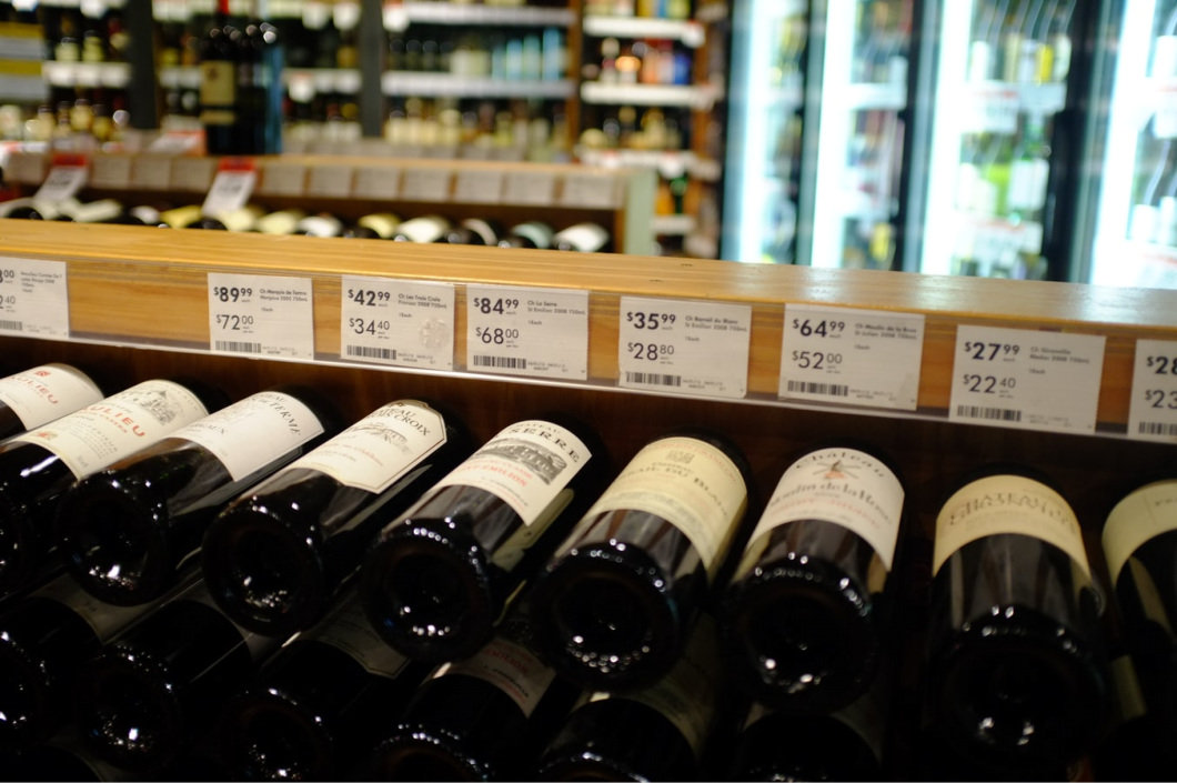 Private liquor store interior