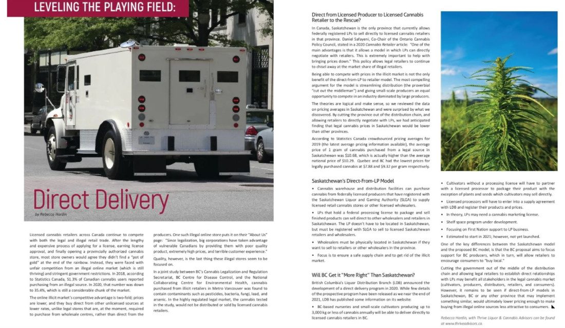 Cannabis direct delivery article by Rebecca Hardin