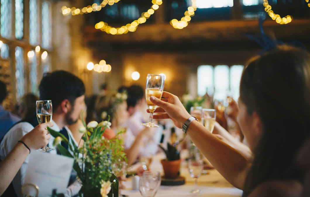 People drinking liquor at a special event