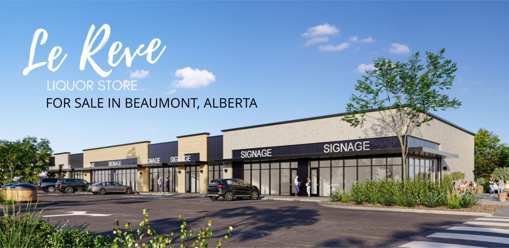 Artist rendering of Le Reve liquor store for sale in Beaumont, Alberta