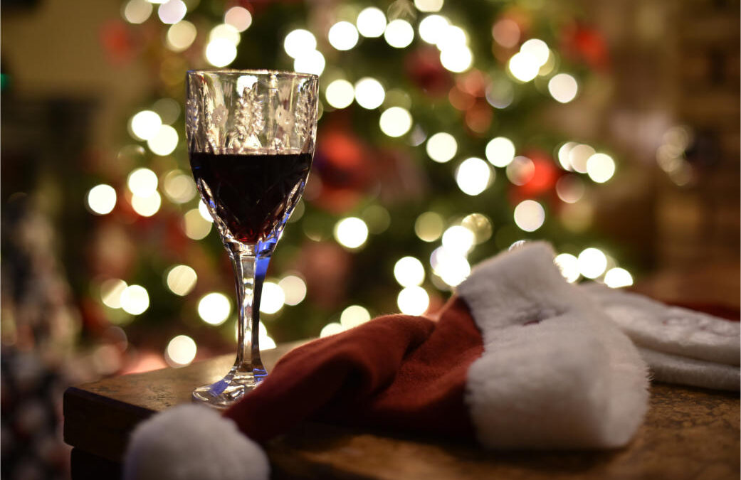 Picture of wine at liquor store in Christmas