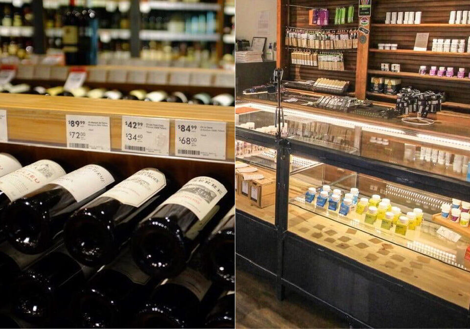 Liquor store and cannabis store interior