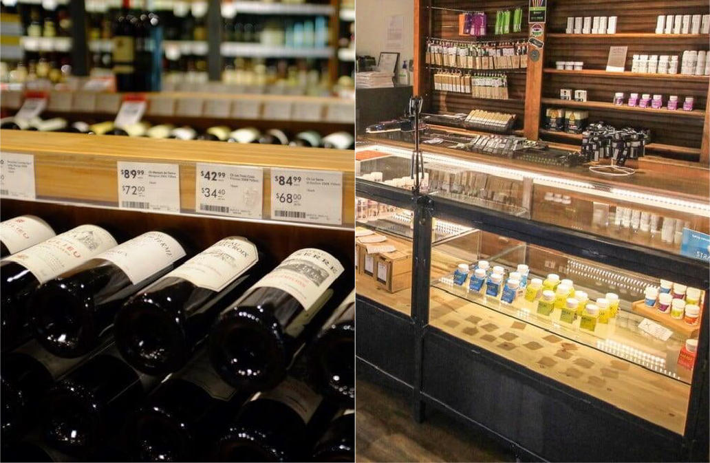 Liquor store and cannabis store interior